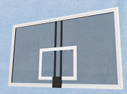 Щит басктетбольный игровой 1800х1050 мм закалённого стекла 10 мм  на металлической раме 2.54